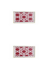 Porland Morocco 04Ap018781 Desenli 2 Parça 2 Kişilik Porselen Kahvaltı Takımı Bordo