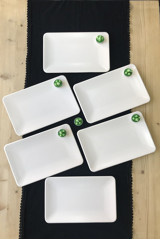 Gulhanıle Mat Krem Kare 6 Parça 6 Kişilik Seramik Kahvaltı Takımı Beyaz