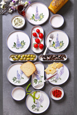 Çavdar Group Çiçek Yuvarlak Desenli 14 Parça 6 Kişilik Seramik Kahvaltı Takımı Mavi