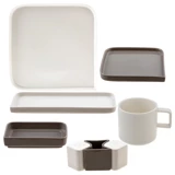 Jumbo Quadro Whıte Kare 27 Parça 6 Kişilik Bone China Kahvaltı Takımı Beyaz
