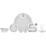 Karaca Streamline Salsa Fine Bone Oval 26 Parça 6 Kişilik Fine Bone Kahvaltı Takımı Beyaz