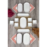Evimiz Sepette Alfa Oval 13 Parça 4 Kişilik Seramik Kahvaltı Takımı Beyaz