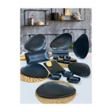 Keramika Oscar Oval 16 Parça 6 Kişilik Seramik Kahvaltı Takımı Siyah