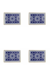Porland Morocco 04Ap019258 Desenli 4 Parça 4 Kişilik Porselen Kahvaltı Takımı Mor