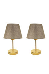 Bysay Fiesta Fiesta Best Gold Krem 2'Li Metal Tek Ayak Abajur Krem
