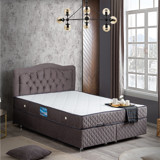 Setay Şah 160 x 200 cm Ayrılabilen Başlıklı Çift Kişilik Sandıklı Baza Seti Antrasit