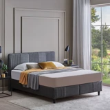 Yataş Wool Sense 150 x 200 cm Başlıklı Çift Kişilik Sandıklı Baza Seti Koyu Gri