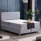 Setay Kristal 150 x 200 cm Ayrılabilen Başlıklı Çift Kişilik Sandıklı Baza Seti Gri