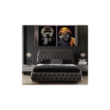 Niva Baza Chester 150 x 200 cm Başlıklı Çift Kişilik Sandıklı Baza Seti Antrasit