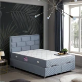 Setay Diego 180 x 200 cm Ayrılabilen Başlıklı Çift Kişilik Sandıklı Baza Seti Mavi