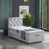Setay Eylül 120x200 cm Başlıklı Sandıklı Tek Kişilik Baza Seti Açık Gri