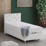 Setay Glamis 90x200 cm Başlıklı Sandıklı Tek Kişilik Baza Seti Beyaz