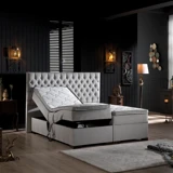 Unimet Leila 100x200 cm Başlıklı Yataklı Sandıklı Tek Kişilik Baza Seti Gri