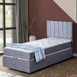 Setay Cesur 100x200 cm Başlıklı Yataklı Sandıklı Tek Kişilik Baza Seti Açık Gri