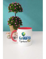 Hedizu Coğrafya Öğretmeni Kupa Bardak Kırmızı - 1 Adet - 300 ml