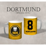 Offside Dortmund Takım (Nuri Şahin) - Futbol Özel Tasarım Kupa Bardak - 1 Adet - Naturel Beyaz - 300 ml