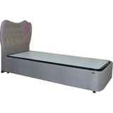 Bengi Ticaret 90x190 cm Başlıklı Yataklı Sandıklı Tek Kişilik Baza Seti Gri