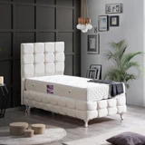 Setay Duke Lüx 120x200 cm Başlıklı Sandıklı Tek Kişilik Baza Seti Krem