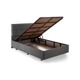 Niron Yatak Silver 120x200 cm Başlıklı Sandıklı Tek Kişilik Baza Seti Gri