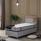 Setay Flora 90x200 cm Başlıklı Sandıklı Tek Kişilik Baza Seti Gri