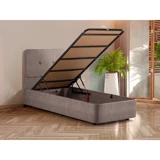 Niron Yatak Luna 90x190 cm Başlıklı Sandıklı Tek Kişilik Baza Seti Kahverengi