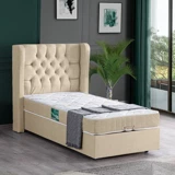 Setay Riga 120x200 cm Başlıklı Sandıklı Tek Kişilik Baza Seti Krem