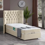 Setay Matilda 90x200 cm Başlıklı Sandıklı Tek Kişilik Baza Seti Krem