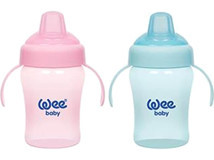 Wee Baby 775 Akıtmaz Kulplu 240 ml Alıştırma Bardağı Pembe