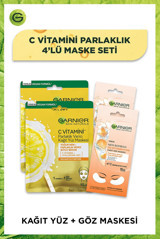 Garnier C Vitamini Parlaklık Verici Nemlendiricili Kağıt Yüz Maskesi 4 Adet