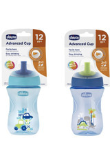 Chicco Pipetli Akıtmaz Kulpsuz 12+ Ay Alıştırma Bardağı Mavi