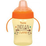 Mycey Indian Pipetli Akıtmaz Kulplu 0+ Ay Alıştırma Bardağı Turuncu