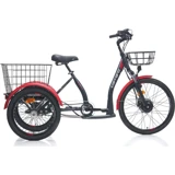 Carraro E-Line E-Pack 250 W 3 Vites Elektrikli Şehir / Tur Bisiklet Siyah Kırmızı