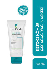 Biosar Detoks Kömür Çay Ağacı Yağı Krem Yüz Maskesi 100 ml