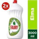 Fairy Temiz ve Ferah Elma Kokulu Sıvı El Bulaşık Deterjanı 2x1.5 lt