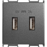 Viko Panasonic Thea Modüler Çerçevesiz USB Girişli Sıva Altı İkili Priz Füme