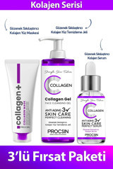 Procsin Kolajen Jel Yüz Maskesi + KOLAJEN YÜZ TEMİZLEME JELİ + KOLAJEN SERUM