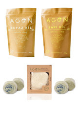 Agon Beyaz+Sarı Killi Toz Yüz Maskesi 2x250 gr