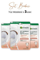Garnier Hindistan Cevizi Özlü Süt Bombası Nemlendiricili Kağıt Yüz Maskesi 3x28 gr