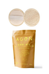 Agon Sarı Killi Toz Yüz Maskesi 250 gr + Kabak Lifli Yüz Peeling Diski