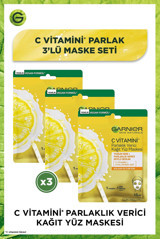 Garnier C Vitamini Parlaklık Verici Nemlendiricili Kağıt Yüz Maskesi 3 Adet