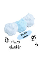 O L A 174 15-19 kg 3'lü Yıkanabilir Beyaz-Mavi Alıştırma Külodu