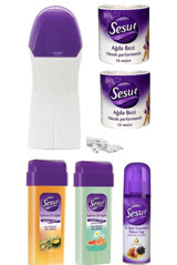 Sesu 1+1 Roll-On Ağda Makinesi + 2xKartuş Ağda + 2xAğda Bezi + Temizleme Yağı