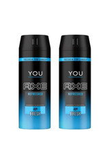 Axe You Refreshed Pudrasız Ter Önleyici Sprey Erkek 2x150 ml