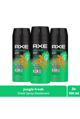 Axe Jungle Fresh Pudrasız Ter Önleyici Sprey Erkek 3x150 ml