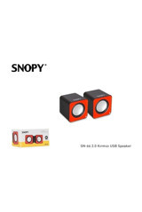 Snopy SN66 USB Kablolu 1+1 Bilgisayar Hoparlörü Kırmızı