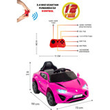 Uj Toys Jagor 12 V Üstü Açık Tek Kişilik Akülü Araba Pembe