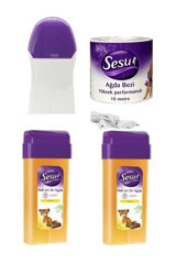 Sesu 1+1 Roll-On Ağda Makinesi + 2xNatural Kartuş Ağda + Ağda Bezi