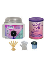 Ekamix 1+1 Kazanlı Ağda Makinesi + Pudralı El Ağda + Spatula + Eldiven