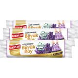 Koroplast Lavanta Kokulu Büzgülü Büyük Boy 65x70 cm Çöp Poşeti 10x3 Adet Mor