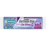 Weazy Lavanta Kokulu Büzgülü Orta Boy 50x60 cm Çöp Poşeti 20x15 Adet Mor
